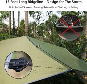 img 1 attached to Hammock Rain Tarp With 32Ft Long Ridgeline For Ultimate Protection Against Rain And Snow
