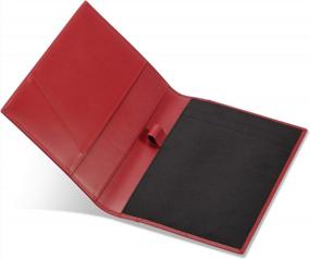 img 2 attached to Профессиональный кожаный блокнот бордового цвета — идеальный аксессуар для мужчин и женщин с петлей для ручки и папкой для блокнота, изготовленный из итальянской телячьей кожи