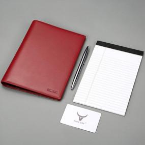 img 3 attached to Professional Leather Padfolio In Bordeaux – Perfect Accessory For Men And Women With Pen Loop And Notebook Folder, Made From Italian Calfskin