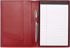 img 4 attached to Professional Leather Padfolio In Bordeaux – Perfect Accessory For Men And Women With Pen Loop And Notebook Folder, Made From Italian Calfskin