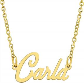 img 4 attached to Personalized Elegance With KISPER 18K Gold Plated Pendant Necklace