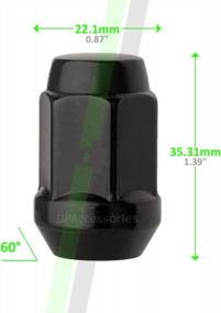 img 2 attached to DPAccessories 24 Black 1/2-20 Closed End Bulge Acorn Lug Nuts - Cone Seat - 3/4" Hex LCB3B2HE-BK04024