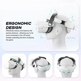 img 3 attached to MASiKEN Upgraded Head Strap For VR Meta/Oculus Quest Headset, Headband Shift Weight On Forehead Reduce Face Pressure,Enhance Comfort In VR Games With Soft PU Foam Pad (M5, White)