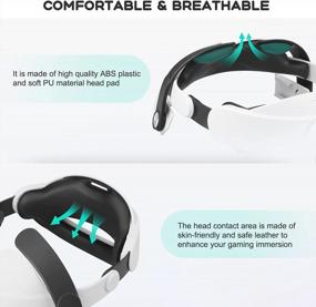 img 2 attached to MASiKEN Upgraded Head Strap For VR Meta/Oculus Quest Headset, Headband Shift Weight On Forehead Reduce Face Pressure,Enhance Comfort In VR Games With Soft PU Foam Pad (M5, White)