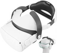 masiken upgraded head strap for vr meta/oculus quest headset, headband shift weight on forehead reduce face pressure,enhance comfort in vr games with soft pu foam pad (m5, white) logo