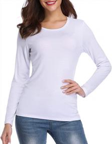img 4 attached to Comfortable And Stylish: Fuinloth Women'S Long Sleeve T-Shirts For Everyday Wear
