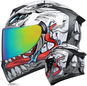 img 4 attached to 🏍️ MotuoMr DOT Approved Unisex Full Face Motorcycle Helmet - Ideal for Motorbikes, Mopeds, Street Bikes, and Racing - Stylish Graphic Design