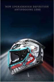 img 1 attached to 🏍️ MotuoMr DOT Approved Unisex Full Face Motorcycle Helmet - Ideal for Motorbikes, Mopeds, Street Bikes, and Racing - Stylish Graphic Design