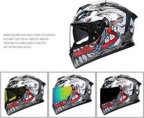 img 3 attached to 🏍️ MotuoMr DOT Approved Unisex Full Face Motorcycle Helmet - Ideal for Motorbikes, Mopeds, Street Bikes, and Racing - Stylish Graphic Design