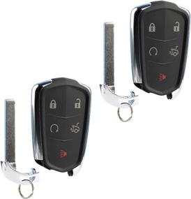 img 2 attached to 🔑 Car Key Fob Keyless Entry Remote for Cadillac ATS CTS Escalade SRX XTS 2014-2017: Set of 2 (HYQ2AB)