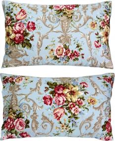 img 3 attached to FADFAY Shabby Chic Peony Bedding Set - 800 Thread Count Egyptian Cotton, Luxury Queen Size Sheets With Deep Pockets - Complete Floral Collection For Elegant Bedroom Decor