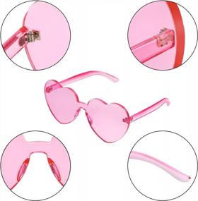 img 2 attached to Heart-Shaped Rimless Sunglasses - Colorful Party Favors By Maxdot