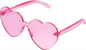 img 4 attached to Heart-Shaped Rimless Sunglasses - Colorful Party Favors By Maxdot