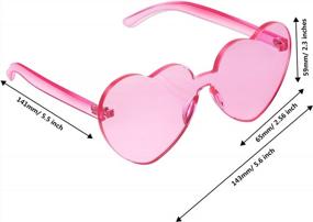 img 3 attached to Heart-Shaped Rimless Sunglasses - Colorful Party Favors By Maxdot