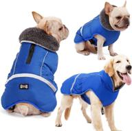 warm dog coat reflective dog winter jacket - waterproof windproof turtleneck clothes for cold weather, fleece lined pet outfit - adjustable vest apparel for dogs (small, medium, large) логотип