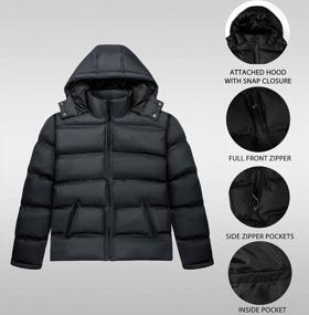 img 2 attached to Water-Resistant Insulated Down Alternative Puffer Jacket For Men - High-Quality Outerwear Coat