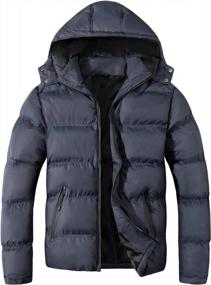 img 4 attached to Water-Resistant Insulated Down Alternative Puffer Jacket For Men - High-Quality Outerwear Coat