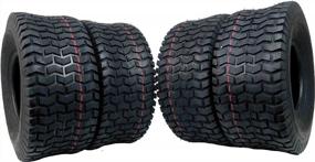 img 4 attached to MASSFX Lawn & Garden Mower Tires 15X6-6 MO1566 4 PLY 6Mm Tread 4 Tire Set