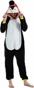 img 3 attached to Женский плюшевый комбинезон с пингвином, костюм для взрослых животных, пижама, цельный костюм, косплей, Хэллоуин, Рождество