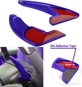 img 2 attached to 🚀 Enhanced Paddle Shifter Extension for Dodge Charger/Challenger - Billet Aluminum Covers in Blue, Compatible with Durango, Jeep Grand Cherokee & More (See Fitment)