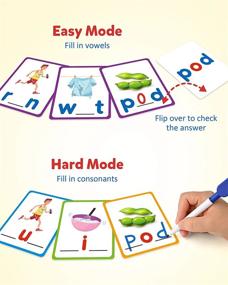 img 3 attached to Coogam Short Vowel Spelling Flashcards, Learn To Write CVC Sight Words Color Pattern Handwriting Cards Fine Motor Montessori Educational Toy Gift For Kids 3 4 5 Years Old