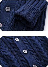 img 2 attached to Infant Boys V-Neck Cardigan Sweater: Feidoog Crochet Knit Button Pullover Pattern