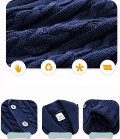 img 1 attached to Infant Boys V-Neck Cardigan Sweater: Feidoog Crochet Knit Button Pullover Pattern