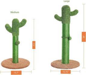 img 3 attached to 🌵 Brown Cactus Cat Scratching Post - Catinsider 25.6" with Dangling Ball for Optimal SEO