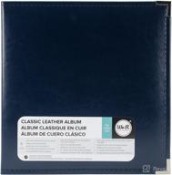 📚 get organized with the we r memory keepers classic leather 3-ring album in navy - includes 5 page protectors - 8.5 x 11-inch size logo