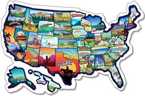 img 4 attached to 🗺️ RV State Sticker Travel Map: 25 x 17 inch USA Sticker Map with Waterproof State Stickers - Fun Visited States Map for Camper, Motorhome, Trailer