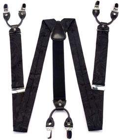 img 3 attached to 🎩 GUSLESON Paisley Suspenders: Pre Tied Men's Accessories for Ties, Cummerbunds & Pocket Squares - Perfect Style Enhancements