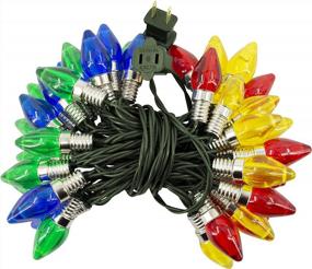 img 4 attached to 50-Count Brilliant LED Cool White Bulb Christmas String Lights By ProductWorks For Indoor/Outdoor Use