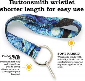 img 2 attached to Personalize Your Look With Buttonsmith Starry Night Wristlet Keychain Lanyard - Made In USA