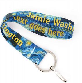 img 4 attached to Personalize Your Look With Buttonsmith Starry Night Wristlet Keychain Lanyard - Made In USA