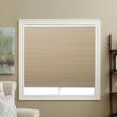 cordless cellular shades blackout honeycomb blinds fabric window shades 35" w x 64 " h, ivory beige(blackout) logo