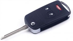 img 4 attached to CITALL 3-Button Flip Remote Key Shell Case With Uncut Blade For Chrysler Dodge Caliber: Perfect Match For Your Car