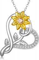 позолоченное ожерелье из серебра 925 пробы с подсолнухом - идеальный подарок для женщин и девочек! логотип