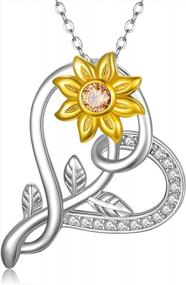 img 4 attached to 925 Sterling Silver Gold Plated Sunflower Necklace - Perfect Gift For Women & Girls!