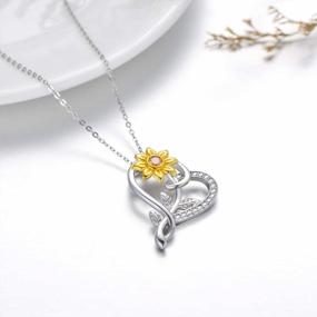 img 2 attached to 925 Sterling Silver Gold Plated Sunflower Necklace - Perfect Gift For Women & Girls!