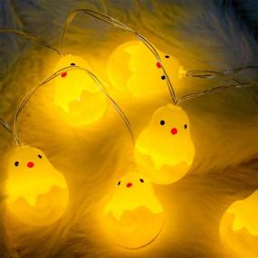 img 4 attached to CCINEE 10FT Easter Chick String Lights,20 LED Egg Fairy Light String Battery Operated Lights For Home Party Decoration