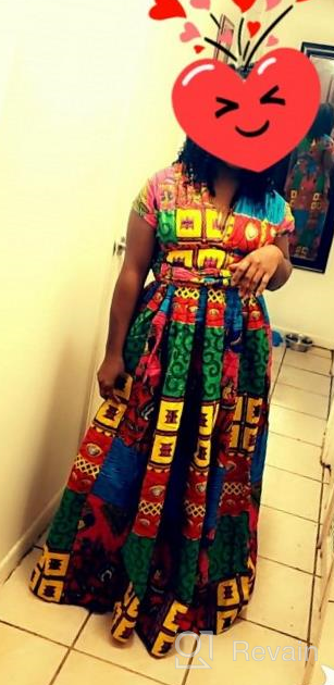 img 1 attached to Bold African Print Maxi Dress For Women - Stunning Dashiki Long Dress review by Travis Carter