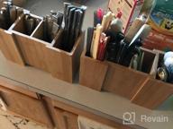 img 1 attached to SplashSoup Bamboo Expandable Kitchen Tool Holder For Spatulas And Spoons - Stove Top Counter Organizer review by Logan Goozmer