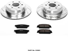 img 2 attached to 🔥 Enhanced Performance Rear Z23 Carbon Fiber Brake Pads with Drilled & Slotted Brake Rotors Kit by Power Stop K2083