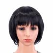 get a fun and vibrant look with swacc synthetic short bob wig in 1b# off black for women and kids - perfect for daily wear and cosplay parties with bonus wig cap included logo