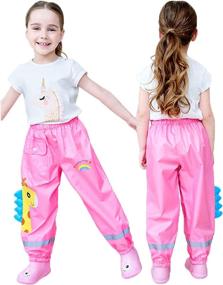 img 4 attached to 🌧️ Jellyuu Toddlers Waterproof Trousers: Lightweight Girls' Clothing for Outdoor Adventures