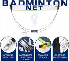 img 2 attached to GoMi Portable Badminton Net Set (3 In 1) With Stand, Carry Bag, Sports Bracelet, Jump Rope - Easy Setup For Outdoor/Indoor Court No Tools Required - Foldable Volleyball Tennis Badminton Net