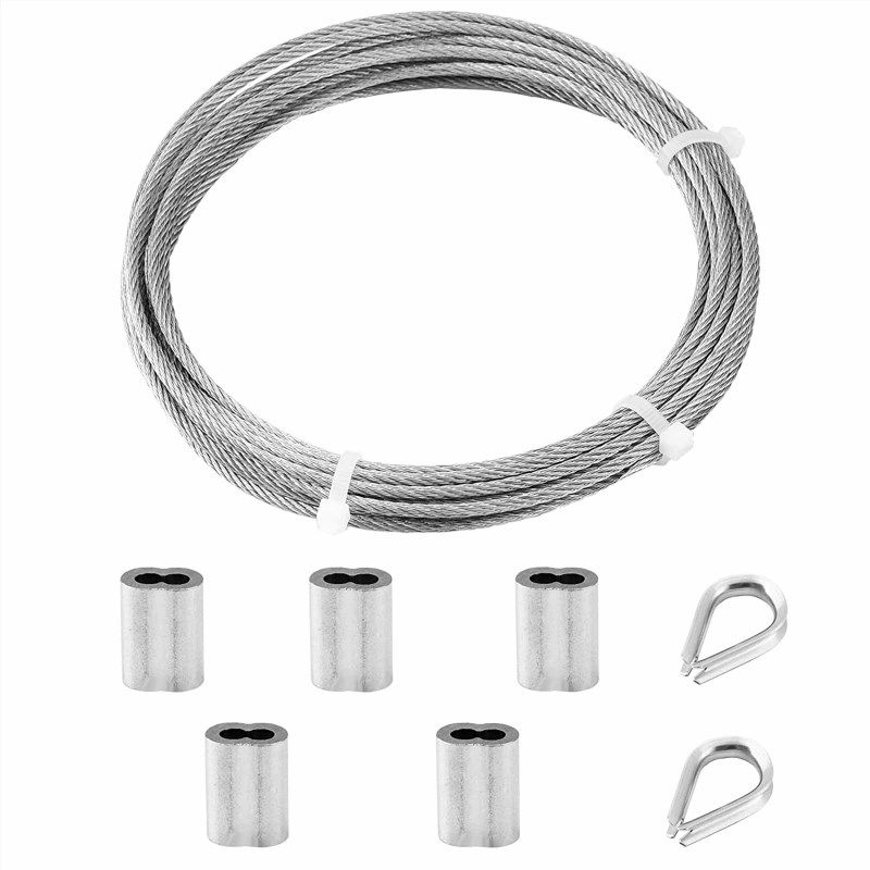 TooTaci 1/8 Stainless Steel Cable Railing Kit,1/8 Cable Wire Rope,20Ft ...