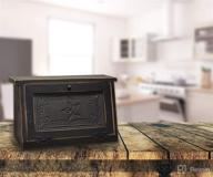 🌾 rustic farmhouse breadbox with star punch design - vintage style storage container for solid wood and tin bread - a timeless piece for future generations логотип