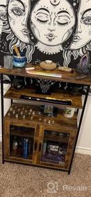 img 4 attached to Деревенский коричневый шкаф для хранения Usikey с 2 дверями, 3 полками и промышленным шкафом - идеально подходит для кухни, спальни и гостиной!