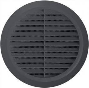 img 3 attached to 4" Grey Round Soffit Vent Cover With Flange, Built-In Fly Screen Mesh For HVAC Ventilation